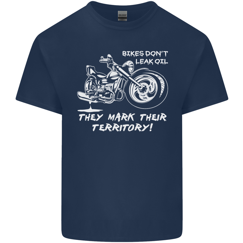 Leak Oil Motorcycle Motorbike Biker Mens Cotton T-Shirt Tee Top Navy Blue