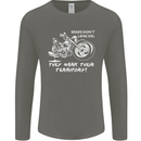 Leak Oil Motorcycle Motorbike Biker Mens Long Sleeve T-Shirt Charcoal