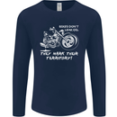 Leak Oil Motorcycle Motorbike Biker Mens Long Sleeve T-Shirt Navy Blue