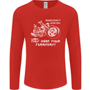 Leak Oil Motorcycle Motorbike Biker Mens Long Sleeve T-Shirt Red