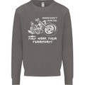 Leak Oil Motorcycle Motorbike Biker Mens Sweatshirt Jumper Charcoal