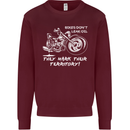 Leak Oil Motorcycle Motorbike Biker Mens Sweatshirt Jumper Maroon