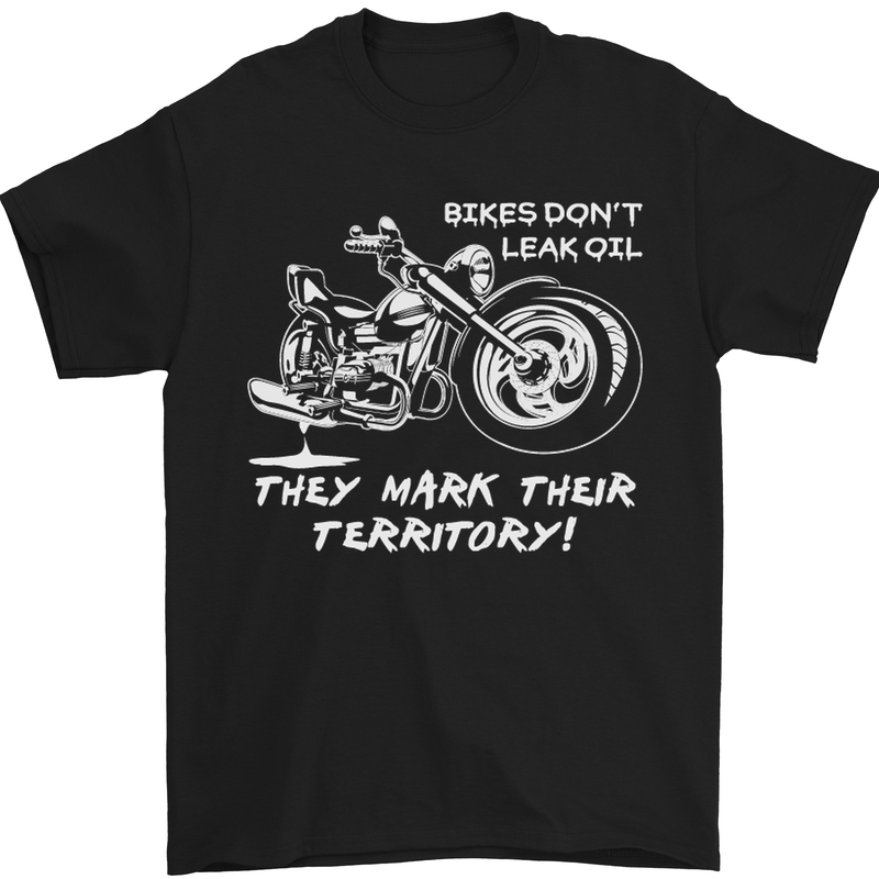 Leak Oil Motorcycle Motorbike Biker Mens T-Shirt Cotton Gildan Black