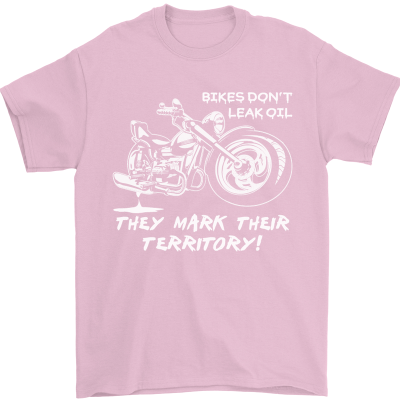 Leak Oil Motorcycle Motorbike Biker Mens T-Shirt Cotton Gildan Light Pink