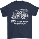 Leak Oil Motorcycle Motorbike Biker Mens T-Shirt Cotton Gildan Navy Blue