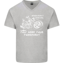 Leak Oil Motorcycle Motorbike Biker Mens V-Neck Cotton T-Shirt Sports Grey