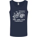 Leak Oil Motorcycle Motorbike Biker Mens Vest Tank Top Navy Blue