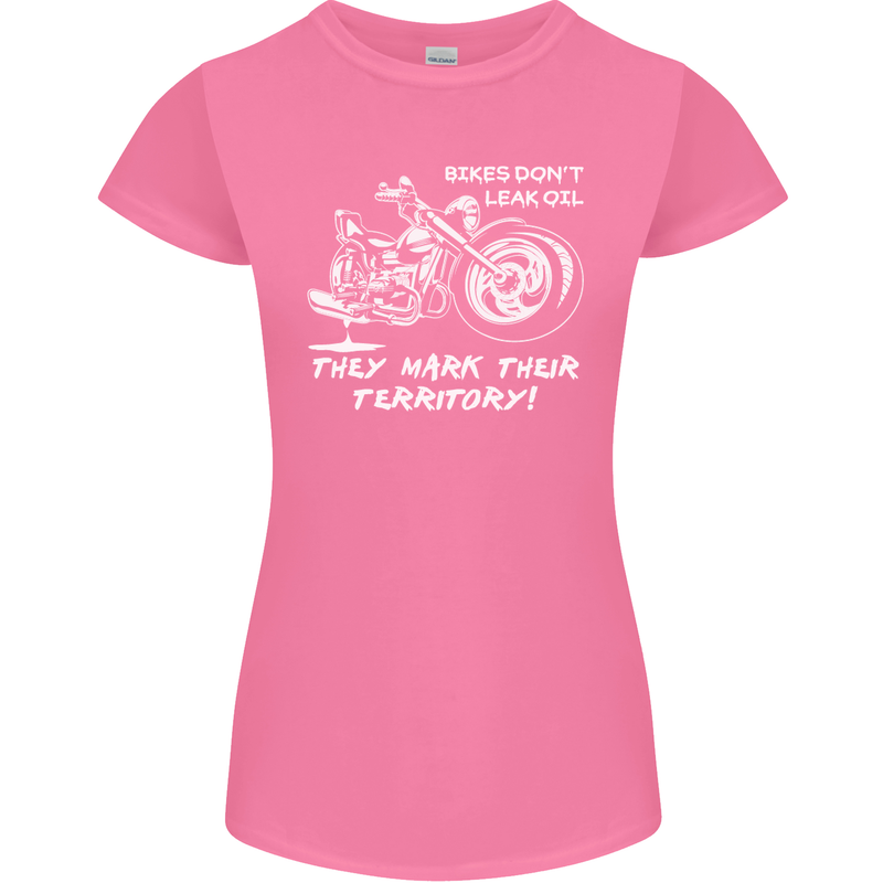 Leak Oil Motorcycle Motorbike Biker Womens Petite Cut T-Shirt Azalea