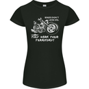 Leak Oil Motorcycle Motorbike Biker Womens Petite Cut T-Shirt Black