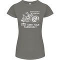 Leak Oil Motorcycle Motorbike Biker Womens Petite Cut T-Shirt Charcoal