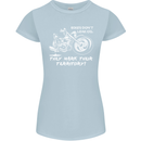 Leak Oil Motorcycle Motorbike Biker Womens Petite Cut T-Shirt Light Blue
