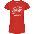Leak Oil Motorcycle Motorbike Biker Womens Petite Cut T-Shirt Red