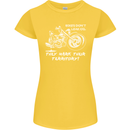 Leak Oil Motorcycle Motorbike Biker Womens Petite Cut T-Shirt Yellow