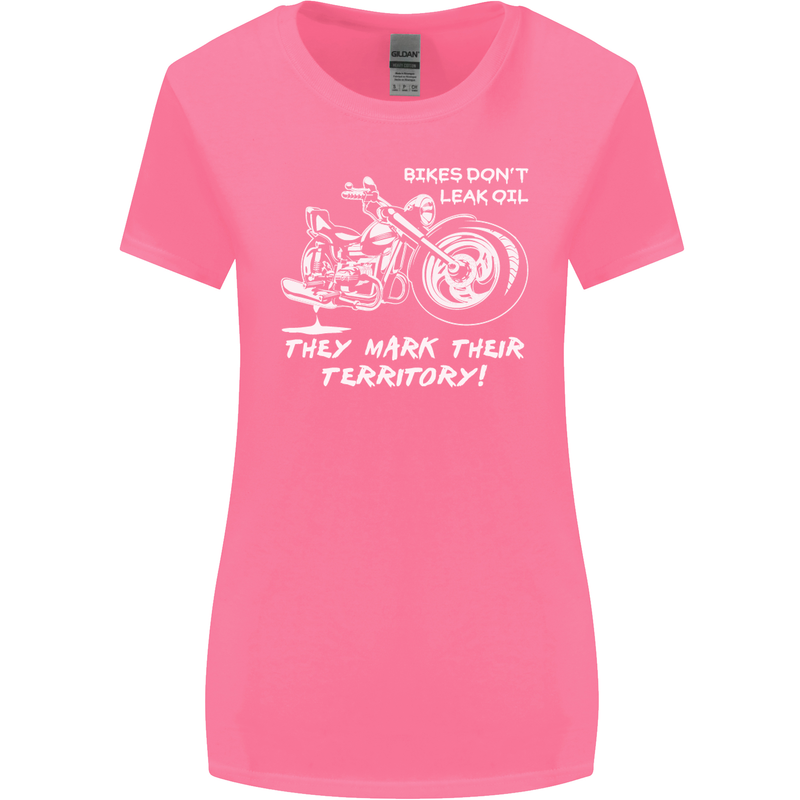 Leak Oil Motorcycle Motorbike Biker Womens Wider Cut T-Shirt Azalea