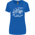 Leak Oil Motorcycle Motorbike Biker Womens Wider Cut T-Shirt Royal Blue