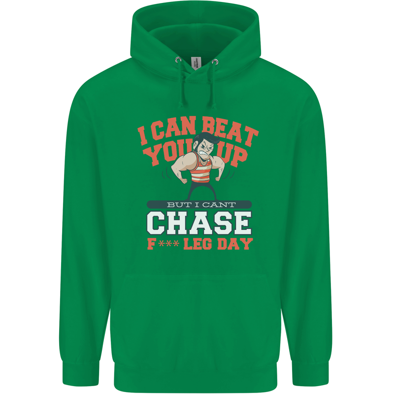 Leg Day Gym Funny Training Top Bodybuilding Mens 80% Cotton Hoodie Irish Green