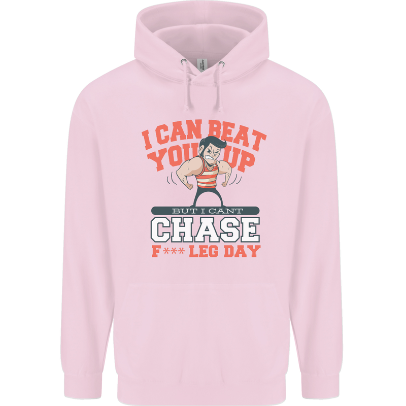 Leg Day Gym Funny Training Top Bodybuilding Mens 80% Cotton Hoodie Light Pink