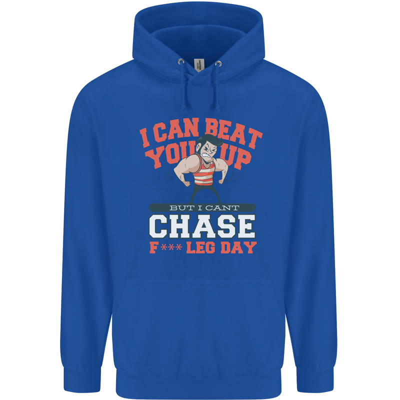 Leg Day Gym Funny Training Top Bodybuilding Mens 80% Cotton Hoodie Royal Blue