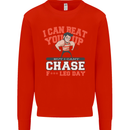 Leg Day Gym Funny Training Top Bodybuilding Mens Sweatshirt Jumper Bright Red