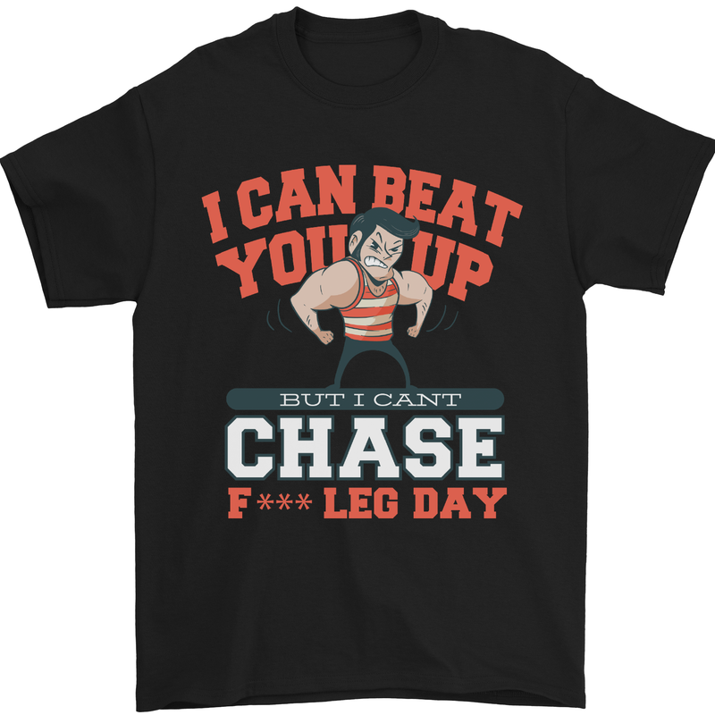Leg Day Gym Funny Training Top Bodybuilding Mens T-Shirt Cotton Gildan Black