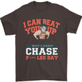 Leg Day Gym Funny Training Top Bodybuilding Mens T-Shirt Cotton Gildan Dark Chocolate