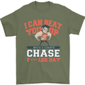 Leg Day Gym Funny Training Top Bodybuilding Mens T-Shirt Cotton Gildan Military Green