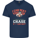 Leg Day Gym Funny Training Top Bodybuilding Mens V-Neck Cotton T-Shirt Navy Blue