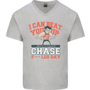 Leg Day Gym Funny Training Top Bodybuilding Mens V-Neck Cotton T-Shirt Sports Grey