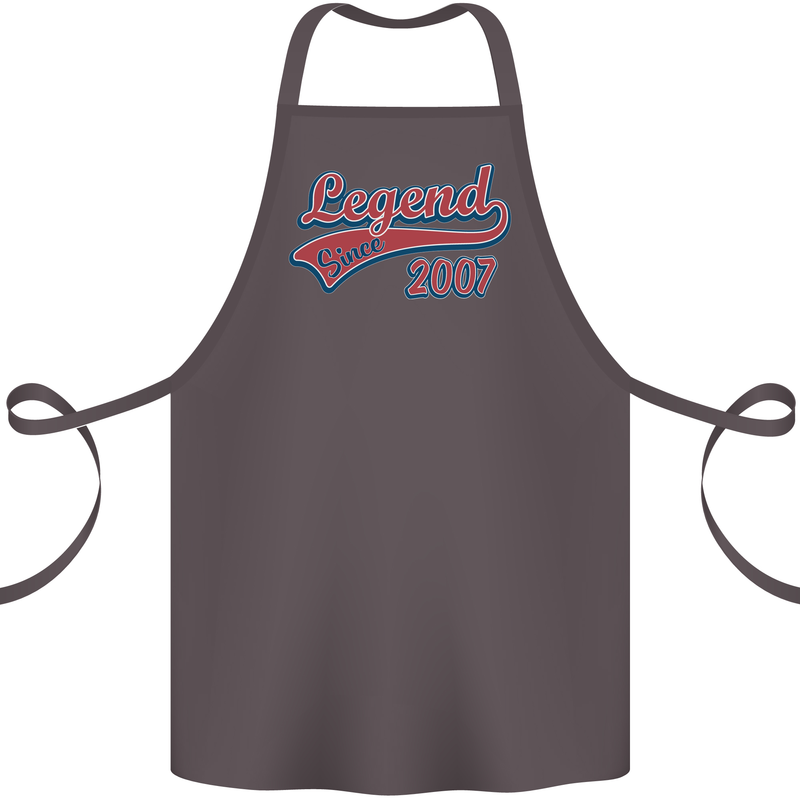 Legend Since 16th Birthday 2007 Cotton Apron 100% Organic Dark Grey