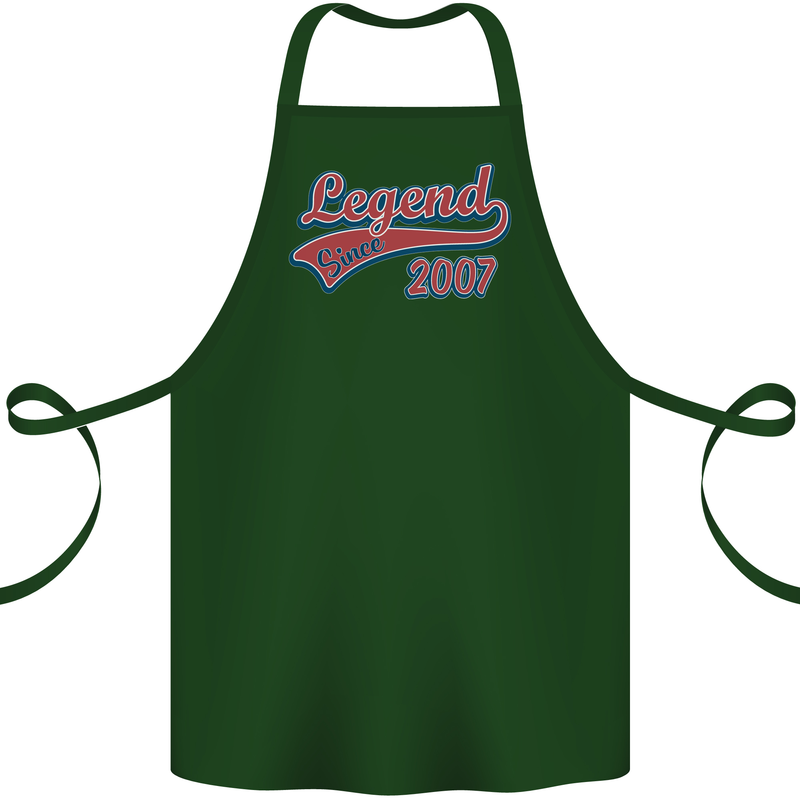Legend Since 16th Birthday 2007 Cotton Apron 100% Organic Forest Green