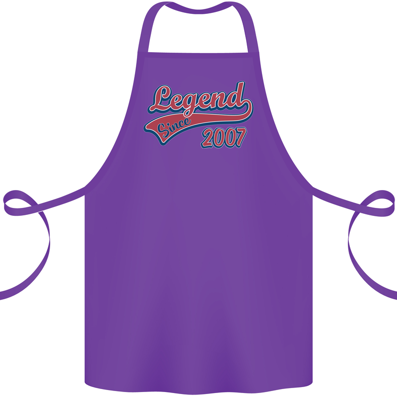 Legend Since 16th Birthday 2007 Cotton Apron 100% Organic Purple