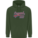 Legend Since 16th Birthday 2007 Mens 80% Cotton Hoodie Forest Green