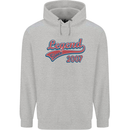 Legend Since 16th Birthday 2007 Mens 80% Cotton Hoodie Sports Grey