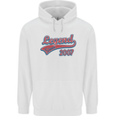 Legend Since 16th Birthday 2007 Mens 80% Cotton Hoodie White