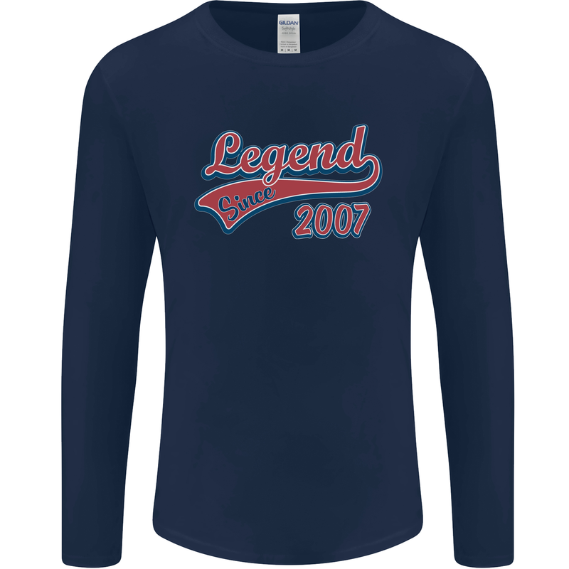 Legend Since 16th Birthday 2007 Mens Long Sleeve T-Shirt Navy Blue