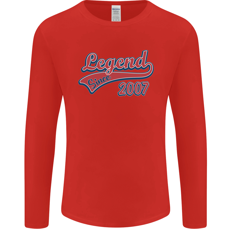 Legend Since 16th Birthday 2007 Mens Long Sleeve T-Shirt Red
