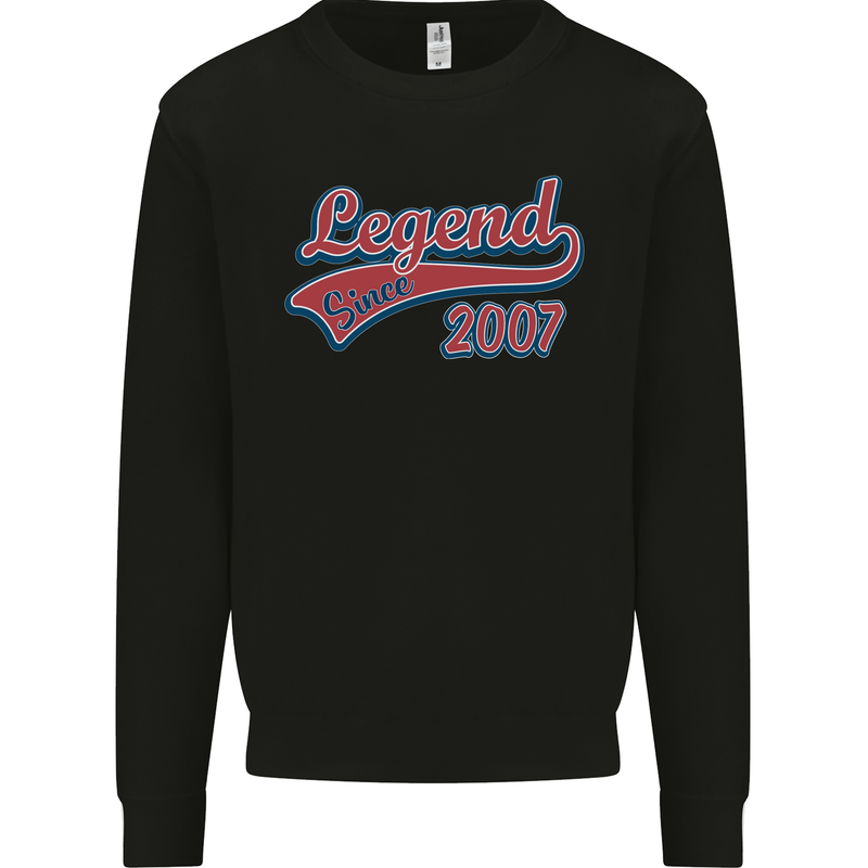 Legend Since 16th Birthday 2007 Mens Sweatshirt Jumper Black