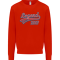 Legend Since 16th Birthday 2007 Mens Sweatshirt Jumper Bright Red