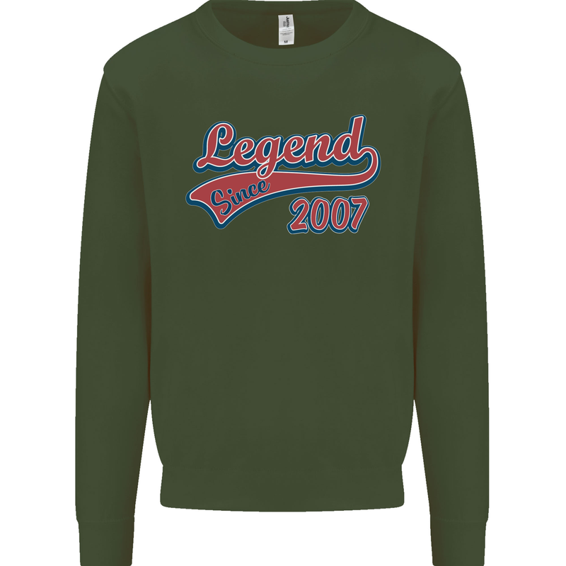 Legend Since 16th Birthday 2007 Mens Sweatshirt Jumper Forest Green