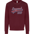 Legend Since 16th Birthday 2007 Mens Sweatshirt Jumper Maroon