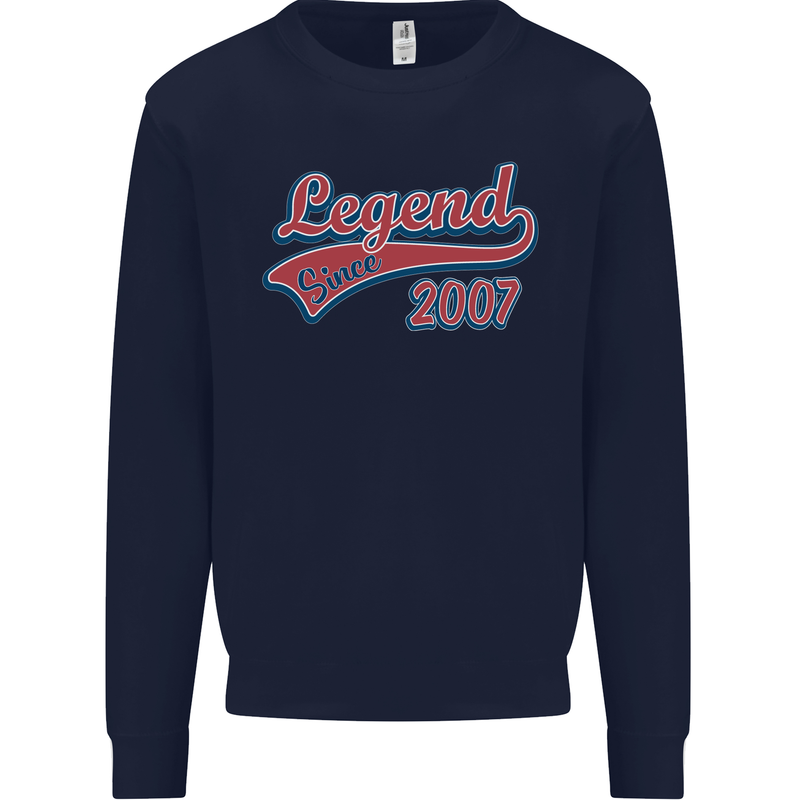 Legend Since 16th Birthday 2007 Mens Sweatshirt Jumper Navy Blue