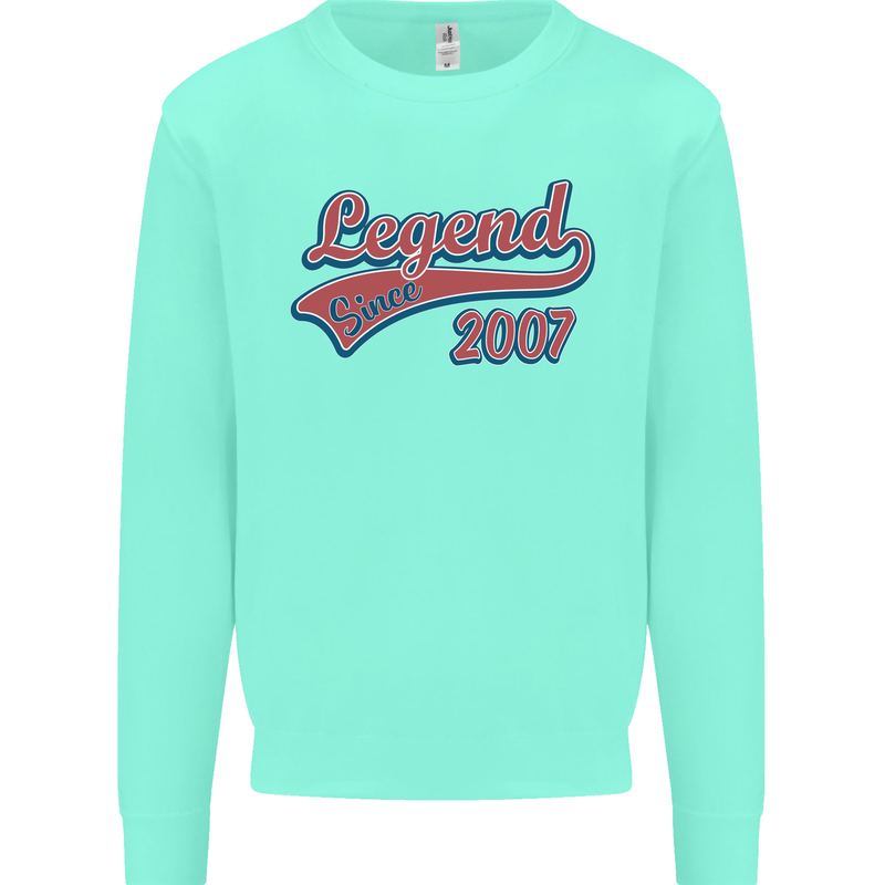 Legend Since 16th Birthday 2007 Mens Sweatshirt Jumper Peppermint