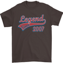 Legend Since 16th Birthday 2007 Mens T-Shirt 100% Cotton Dark Chocolate