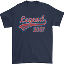 Legend Since 16th Birthday 2007 Mens T-Shirt 100% Cotton Navy Blue