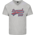 Legend Since 16th Birthday 2007 Mens V-Neck Cotton T-Shirt Sports Grey