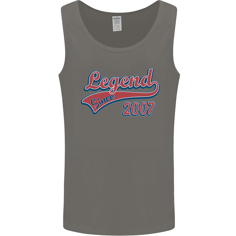 Legend Since 16th Birthday 2007 Mens Vest Tank Top Charcoal