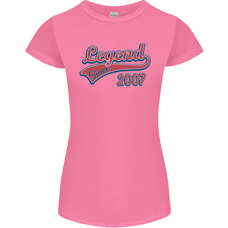 Legend Since 16th Birthday 2007 Womens Petite Cut T-Shirt Azalea
