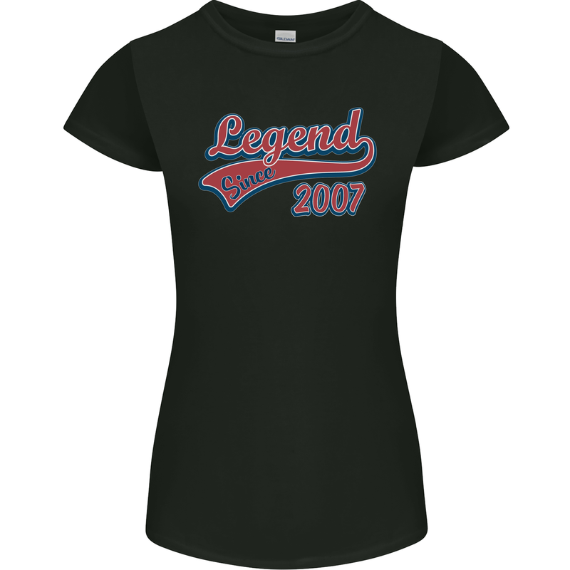 Legend Since 16th Birthday 2007 Womens Petite Cut T-Shirt Black
