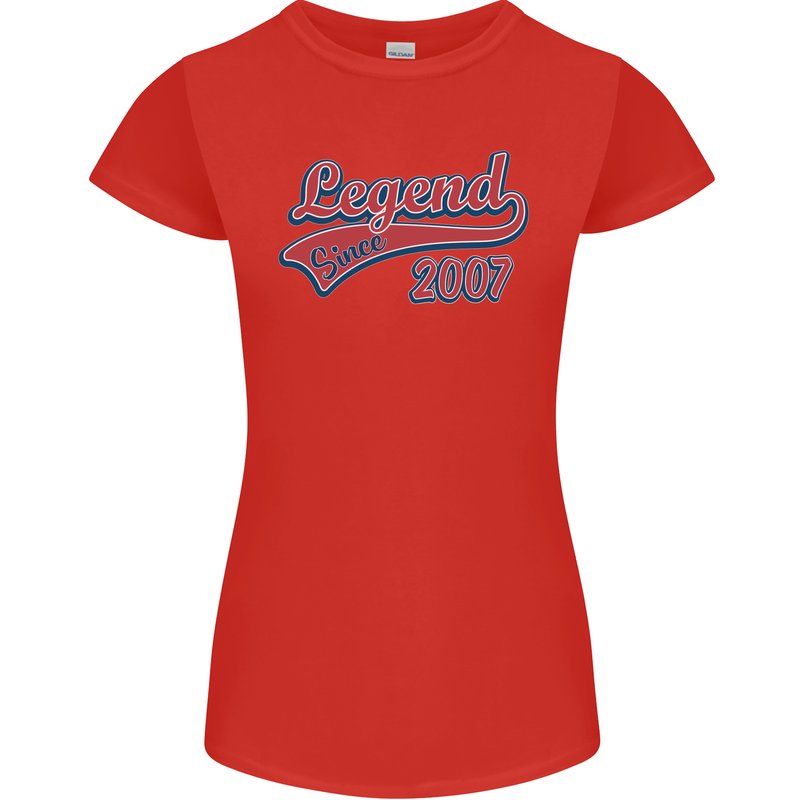 Legend Since 16th Birthday 2007 Womens Petite Cut T-Shirt Red