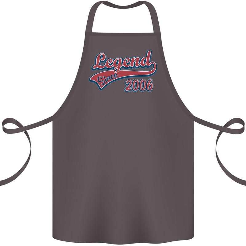 Legend Since 17th Birthday 2006 Cotton Apron 100% Organic Dark Grey